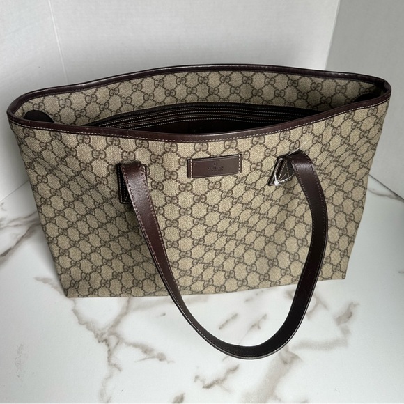 Gucci Beige and Black Monogram Tote - Picture 9 of 9